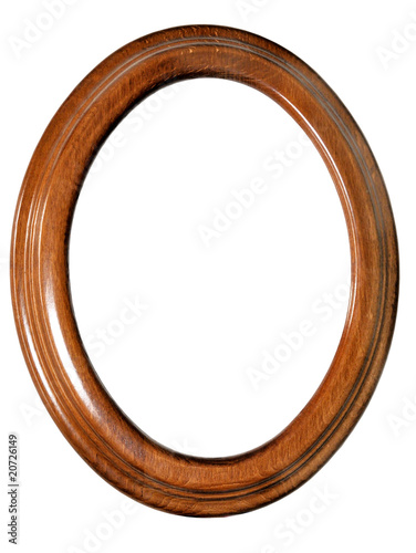 cadre oval en bois verni