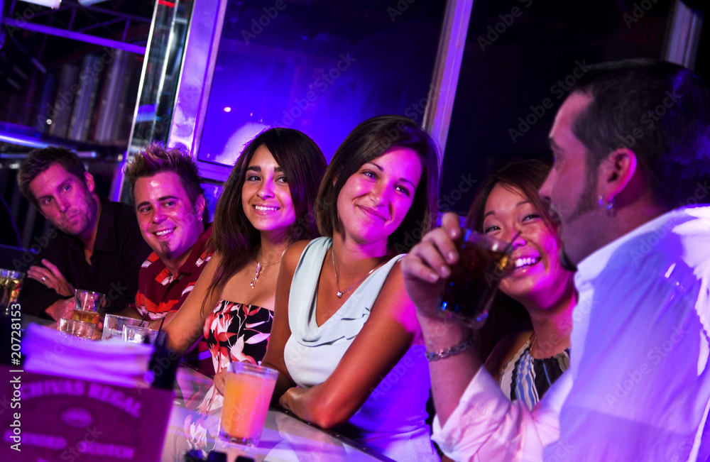 Young adults at a nightclub