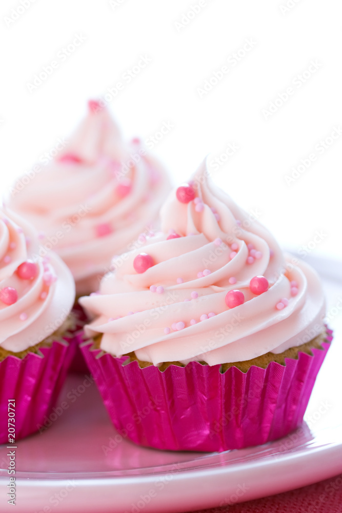 Pastel pink cupcakes