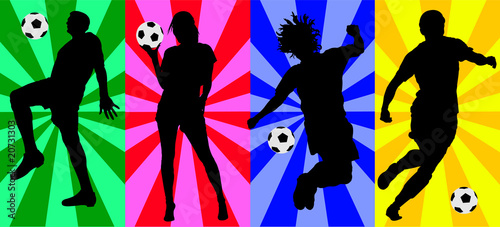 soccer players vector silhouettes