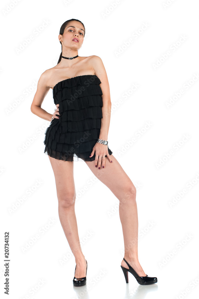 Fototapeta premium beautifu woman on white