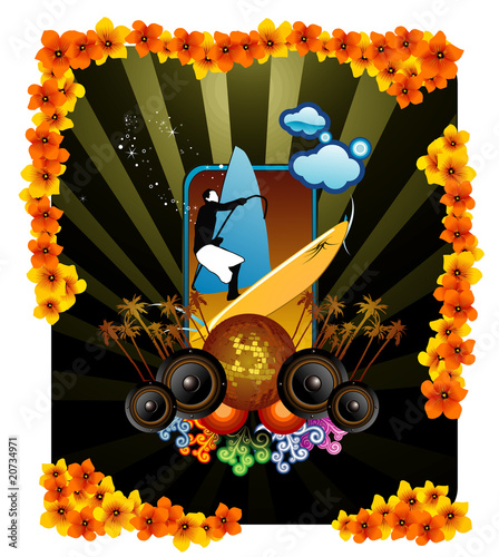 composicion floral en vector photo