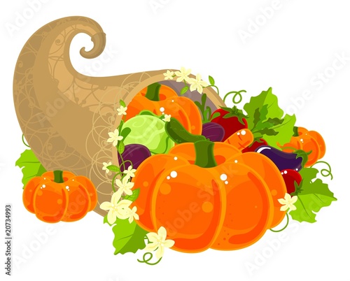 Cornucopia filled with vegetables