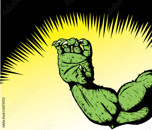 Monster hand holding or reaching.