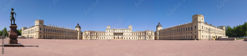 Panoramic view on Gatchina Palace, Petersburg, Russia