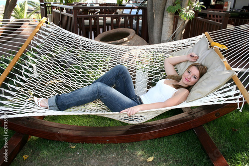 Woman on hammock