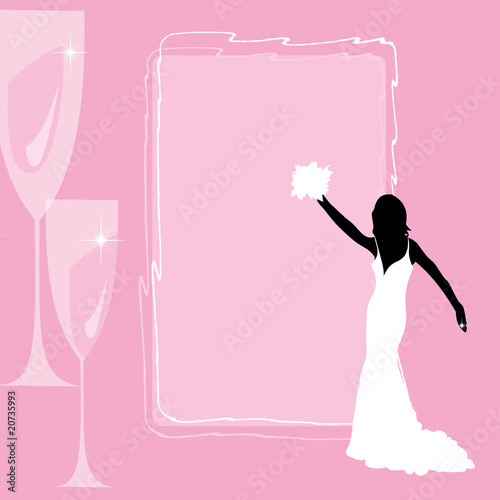 Modern Bride Illustration on pink background