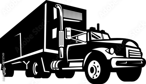 Contianer Truck van isolated on white background