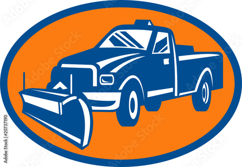 Snow plow truck icon
