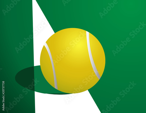 Tennis ball, out