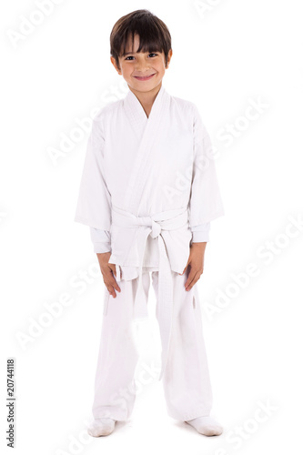 Karate kid in uniform