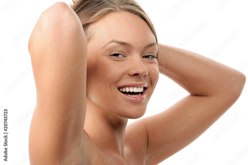 Naklejka premium Beauty woman laughing