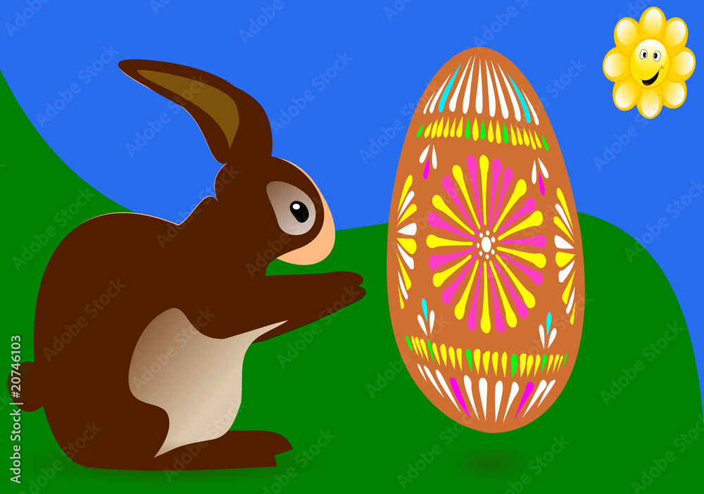 lapin et oeuf de Pâque