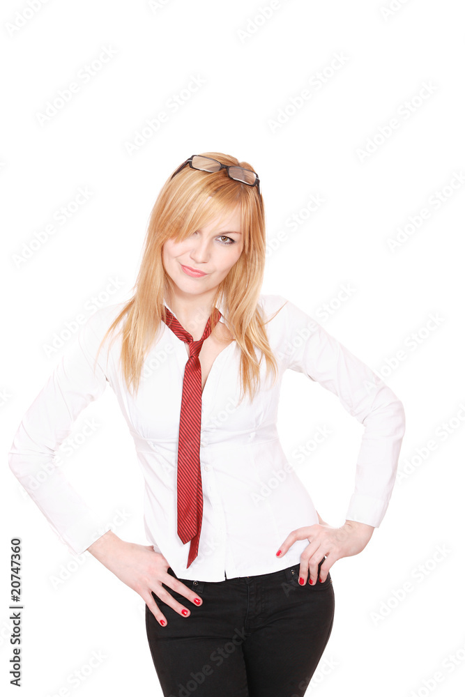 Portrait of a young attractive business woman. Portrait of a young attractive business woman.