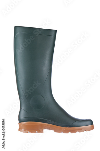 Green rubber boot