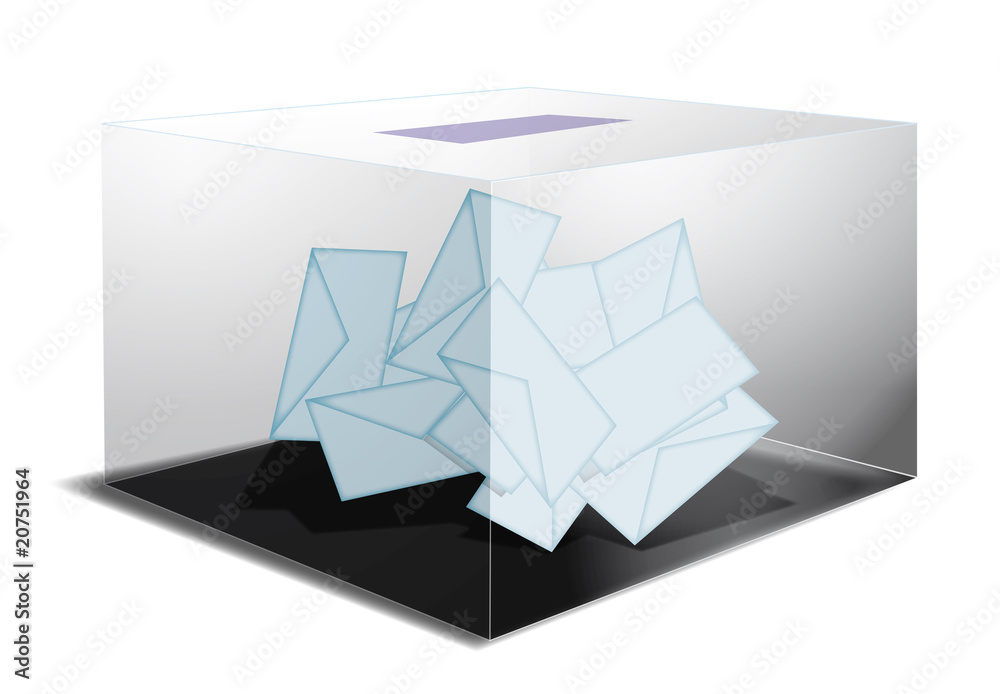 Urne de vote sur fond blanc Urne de vote sur fond blanc