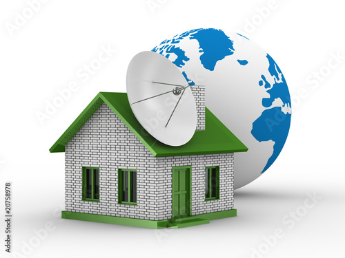 satellite aerial on house. ...