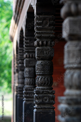 Beautiful hindu temple columns
