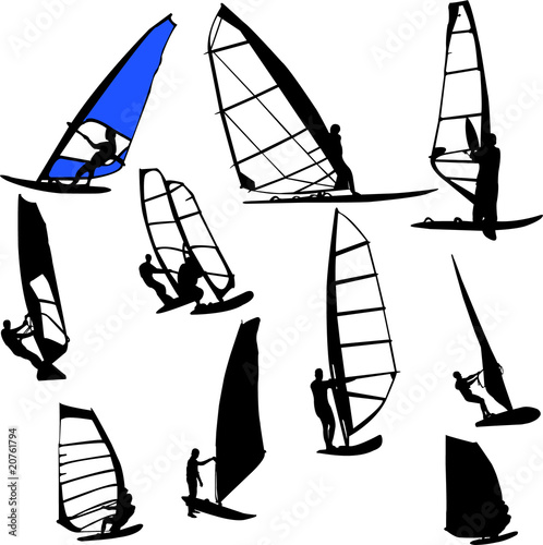 windsurfing - vector