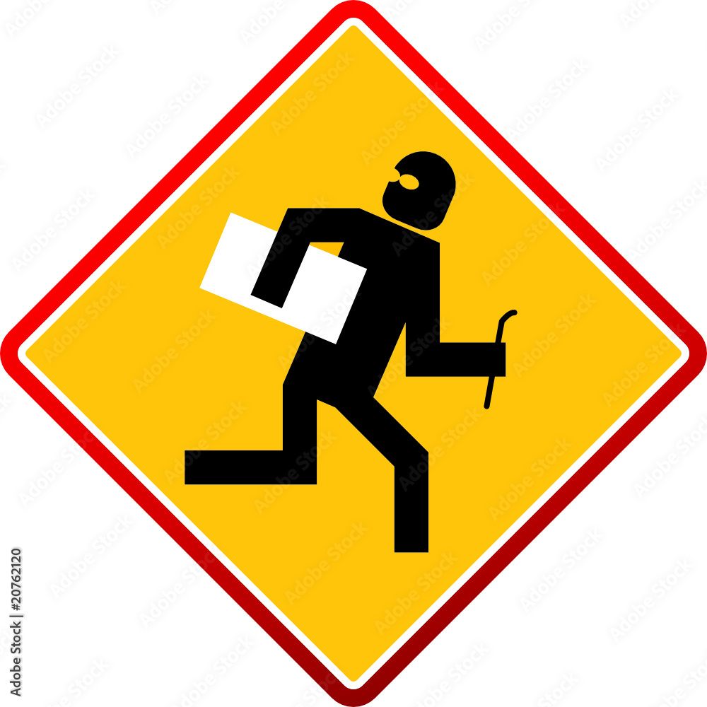 Warning - Criminal Thief Activity - vector illustration Stock Vector ...