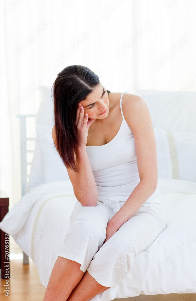 Upset woman after having a row with her husband Upset woman after having a row with her husband