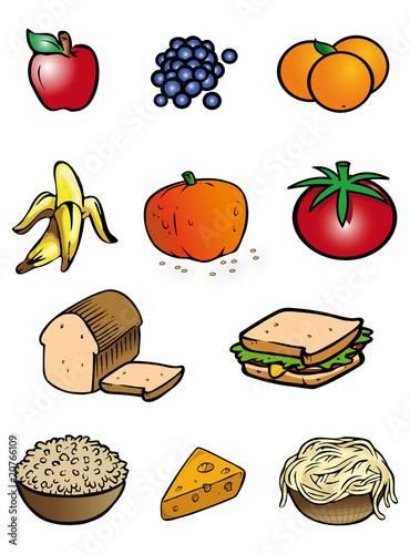 fruits veggies grains collection