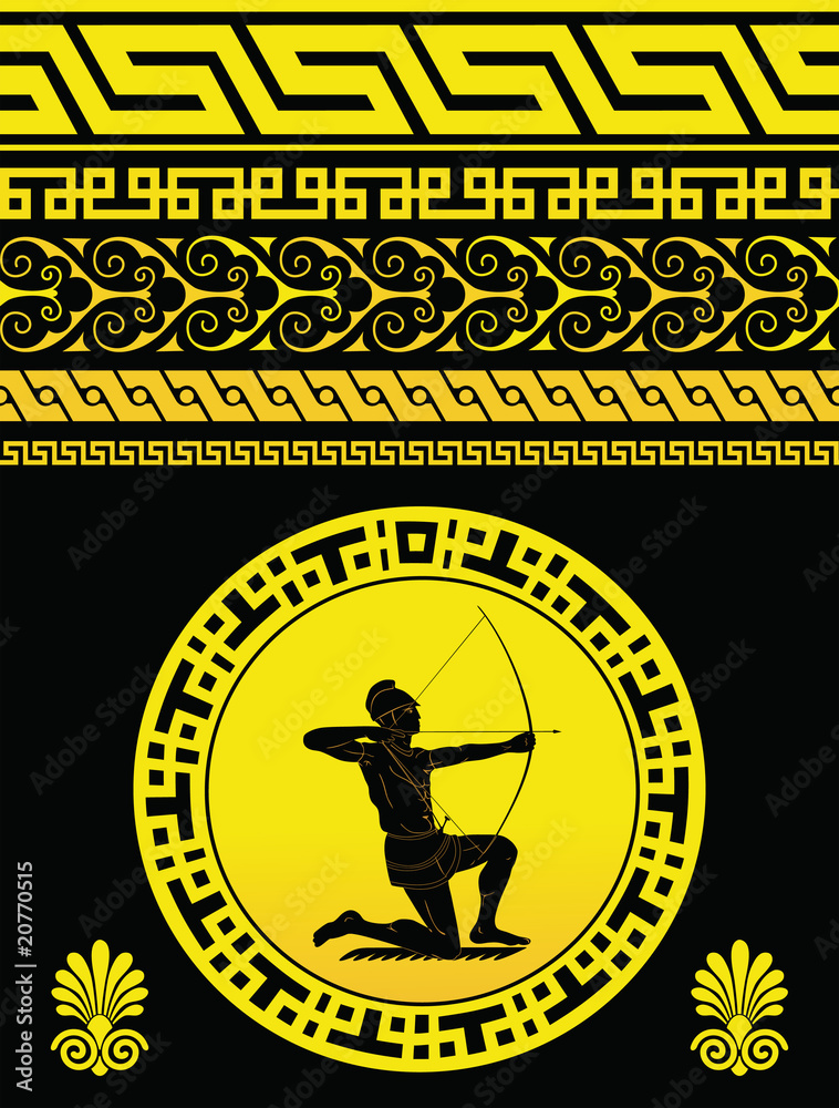 Obraz premium Greek Yellow Pattern