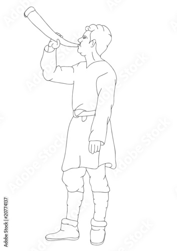 vector - trumpeter in historical costume