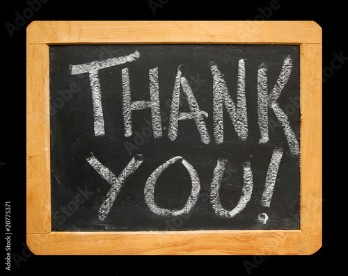 he Words Thank You on Blackboard