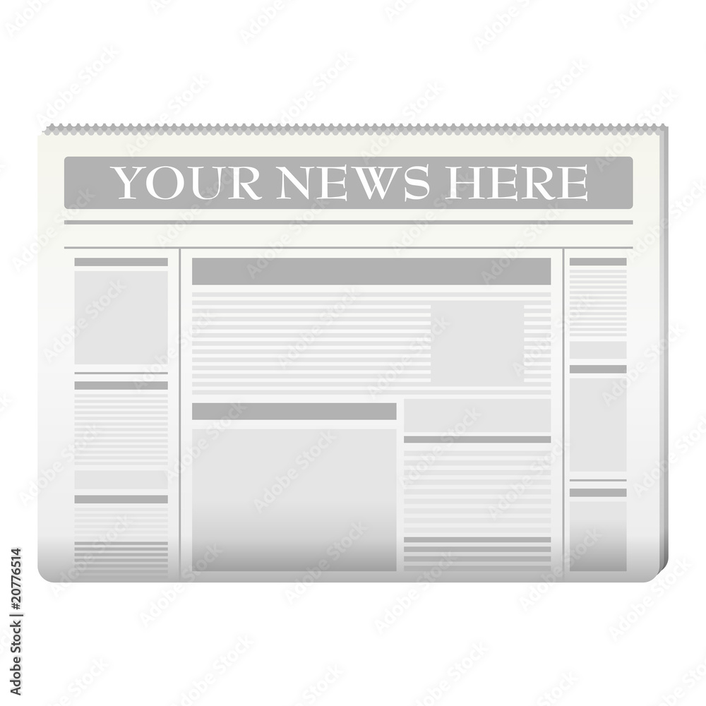 Newspaper template to your own news over white Newspaper template to your own news over white