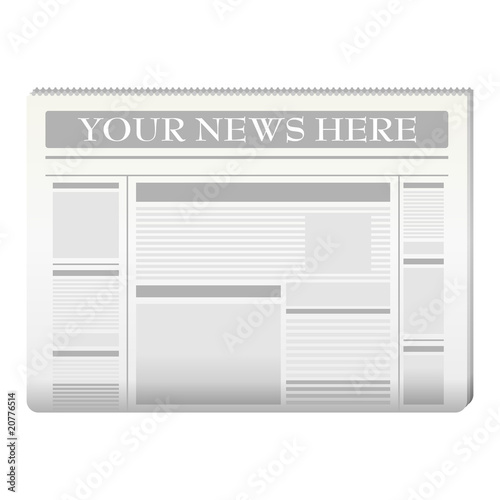 Newspaper template to your own news over white