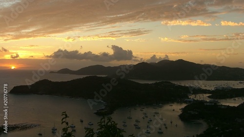 TIme lapse sunset over Antigua (English Harbour)