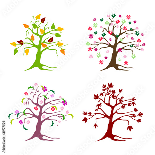 floral tree set