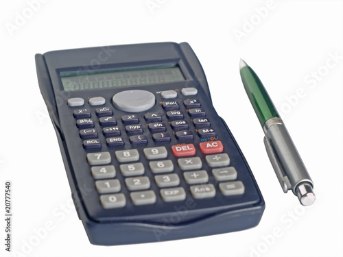 calculator and pen