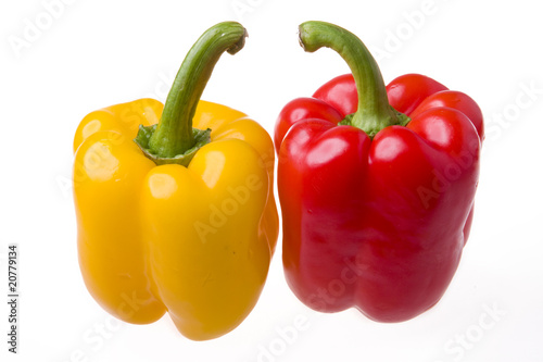 juicy peppers on white background