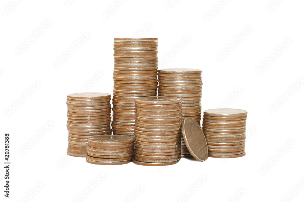 Coins isolated on white background Coins isolated on white background