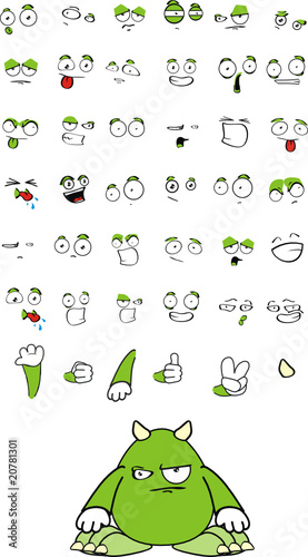 monster cartoon set