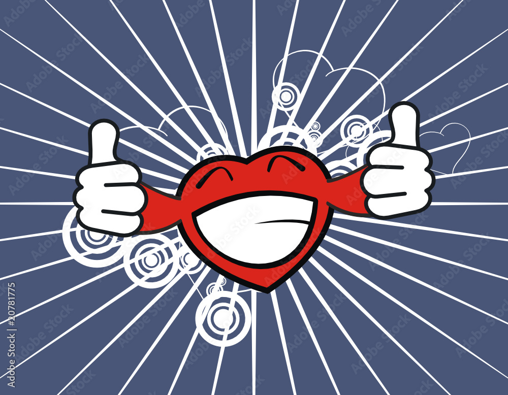 Obraz premium heart cartoon ba