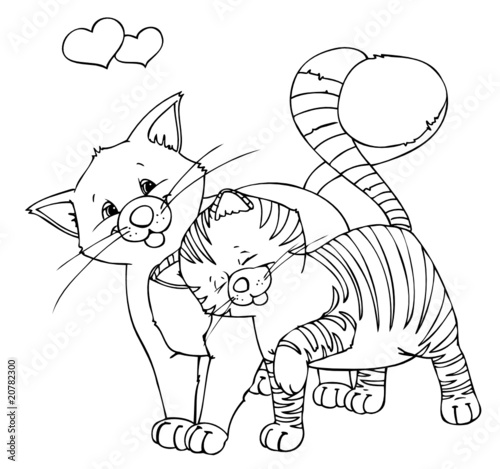Katze, Katzen, verliebt, Paar, Pärchen, Valentinstag, Liebe