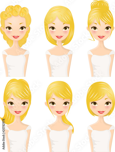 Hairstyles set Blond