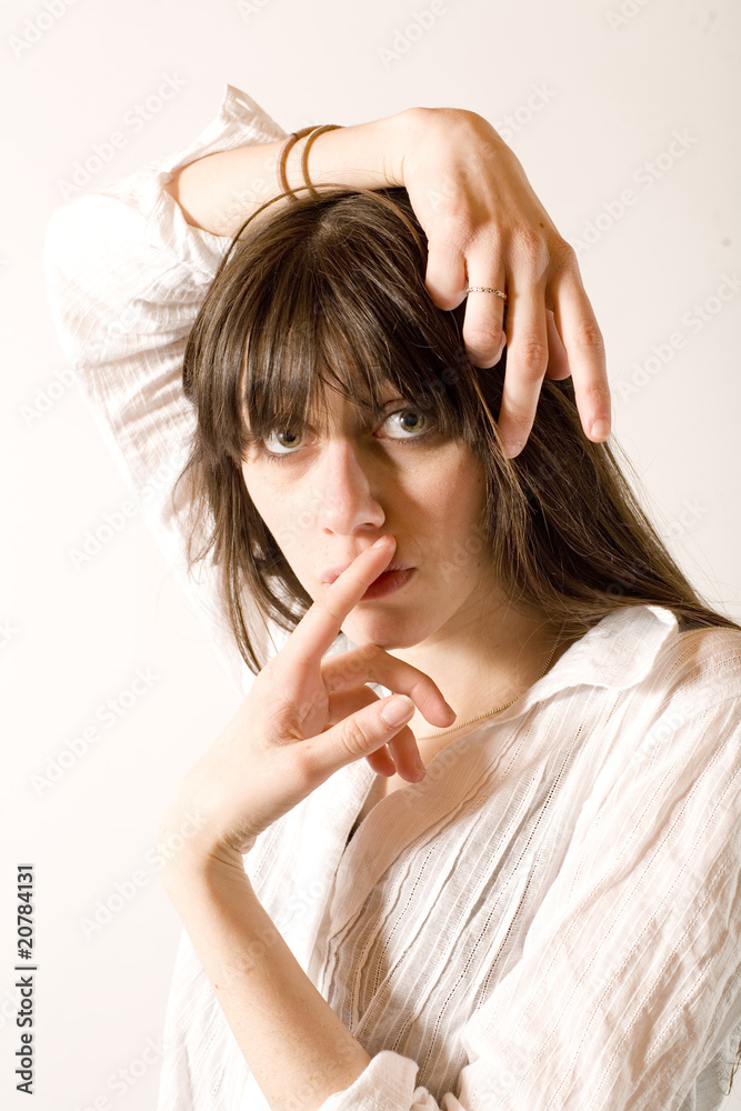 Fototapeta premium mains et visage