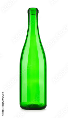 Empty bottle of champagne isolated