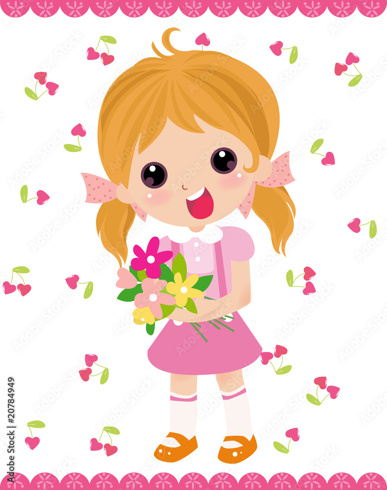 girl with flower