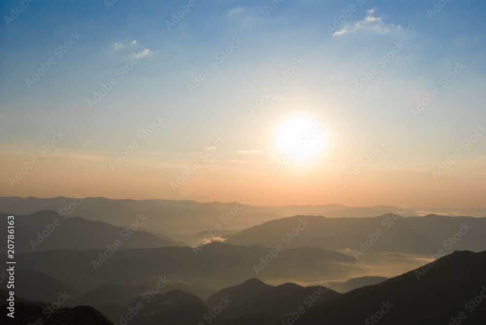sunrise on a mountains