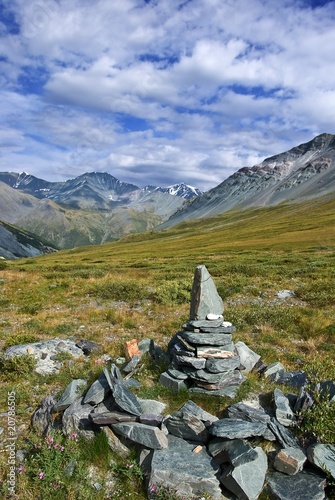 ancient stone in a mountains photo