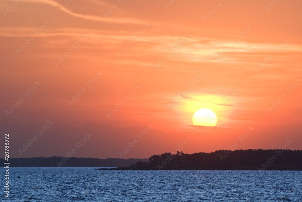 sunset on a lake