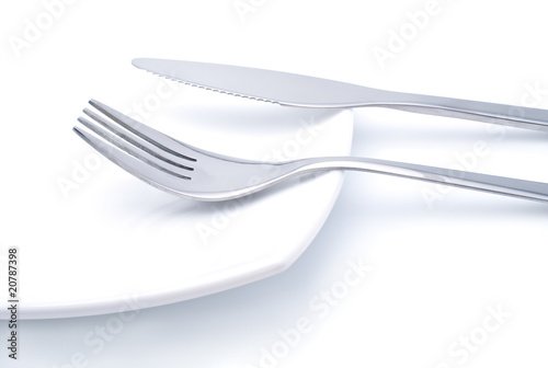 Still life image of fork and knife.