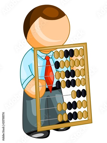 business man with abacus