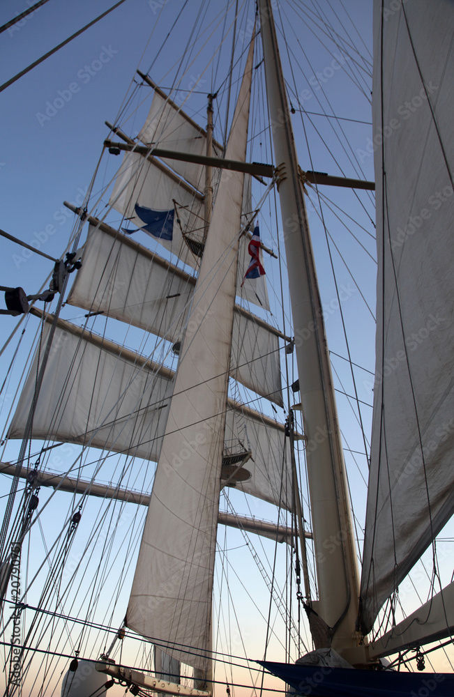Fototapeta premium Sailing on a Clipper ship