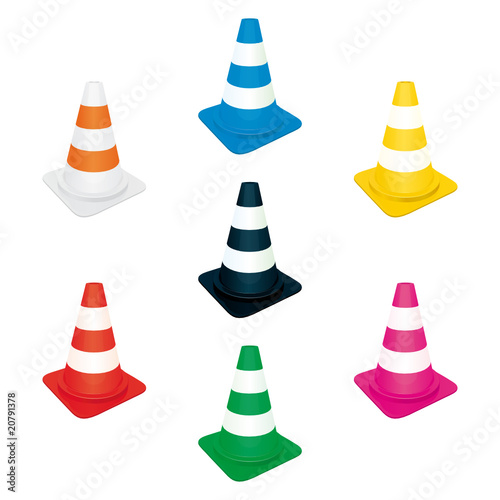 Traffic cones multicolores